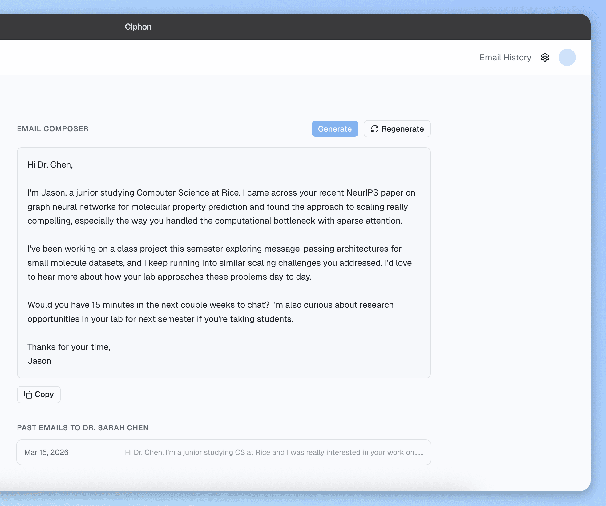 Ciphon — Write personalized emails